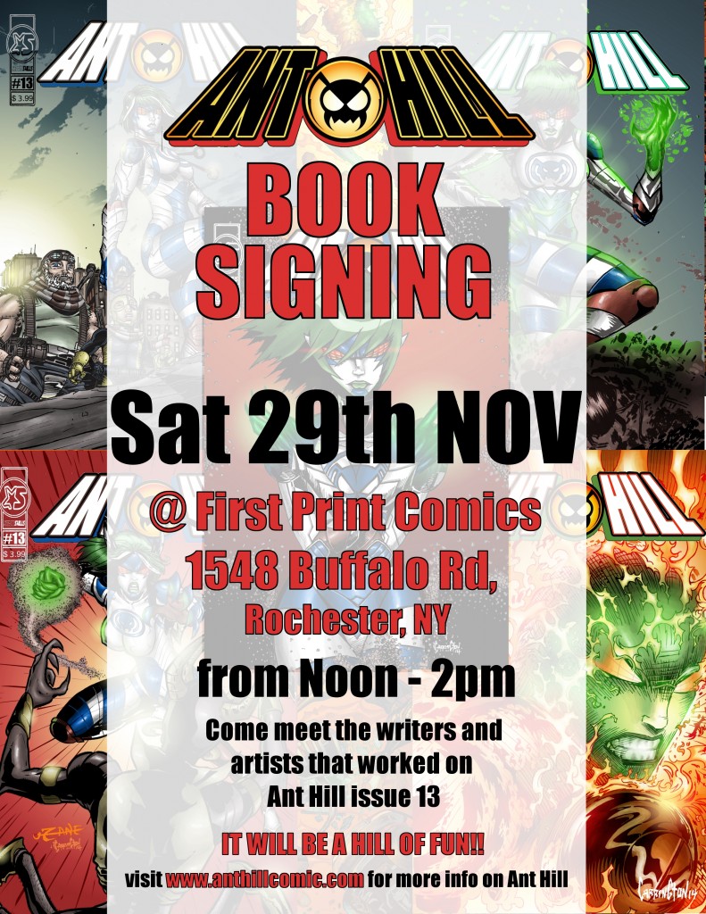 Ant Hill Book Signing Sat. 29th Nov 2015